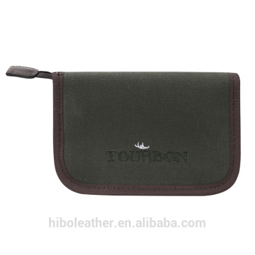 Tourbon wholesale canvas and leather streamer fly fishing wallet